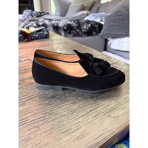 Journey West Black Sueded Tassel Loafers sz 8.5 EUC